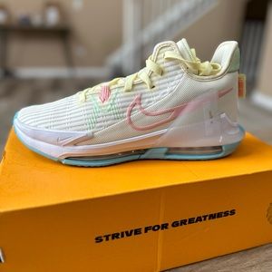 LeBron Witness VI Basketball Shoes Coconut Milk/Polarized Blue NWB